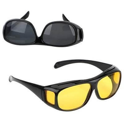 Unisex NightGuard anti-glare glasses for night driving, enhancing vision & reducing eye strain.