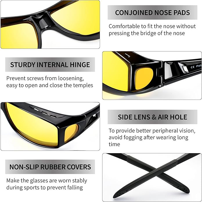 Night driving glasses, essential anti-glare polarized eyewear for truckers