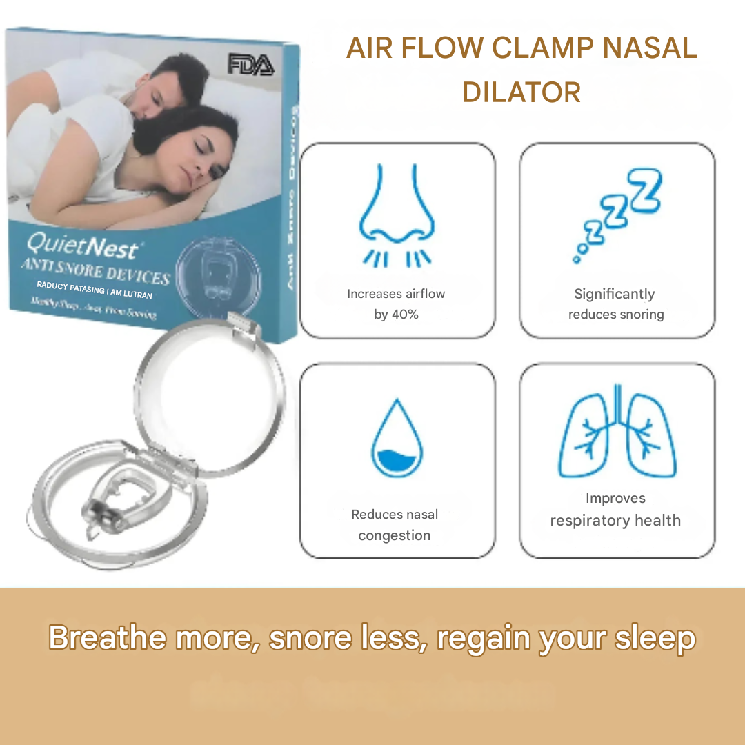 Reusable anti-snoring nose clip. Travel-friendly sleep aid for quiet nights & improved breathing.