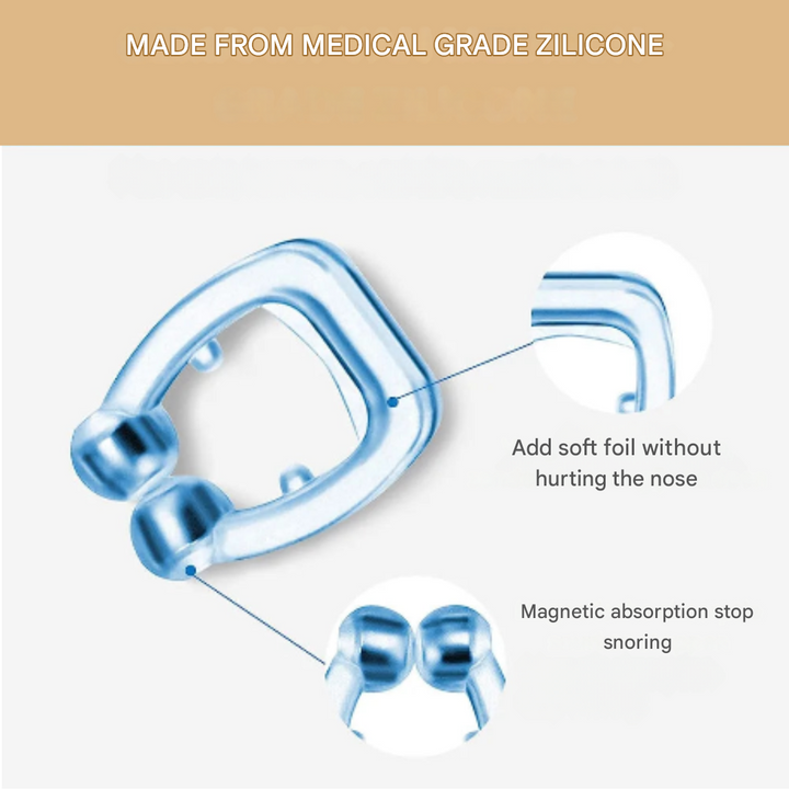 Unisex anti-snore nose clip. Discreet sleep aid for men & women seeking silent, restful nights.