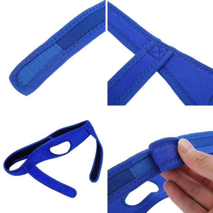 Get restful sleep with this anti-snoring chin strap. Provides sleep apnea support for a quiet, comfortable night.