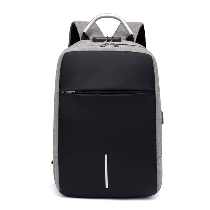 Stylish anti-theft backpack for men & women, offering secure storage and convenient USB charging on the go.
