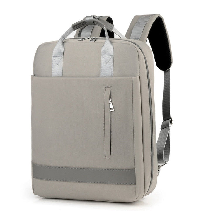Sleek unisex security backpack with concealed zippers & convenient USB charging functionality.