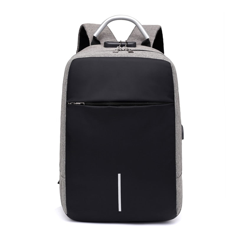 Professional anti-theft commuter backpack with USB charging, water resistance and secure laptop compartment.