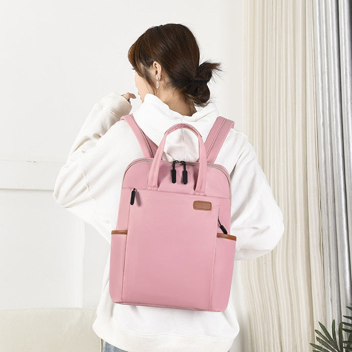 Anti-theft travel backpack featuring hidden zippers and pockets, essential for secure commuting.
