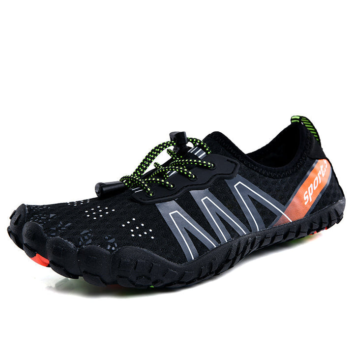 Easy slip-on AquaFlex water shoes, unisex, for beach walks and water sports; quick-dry.
