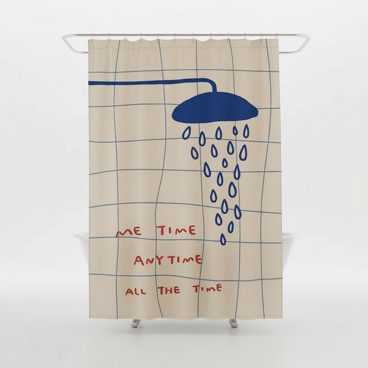 Hanging AquaGuardCurtain waterproof Korean fabric shower curtain, durable and stylish for any bathroom