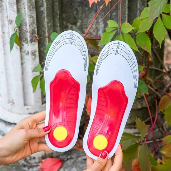 Unisex arch support insoles for flat feet. Provides all-day comfort, foot pain relief & posture correction.