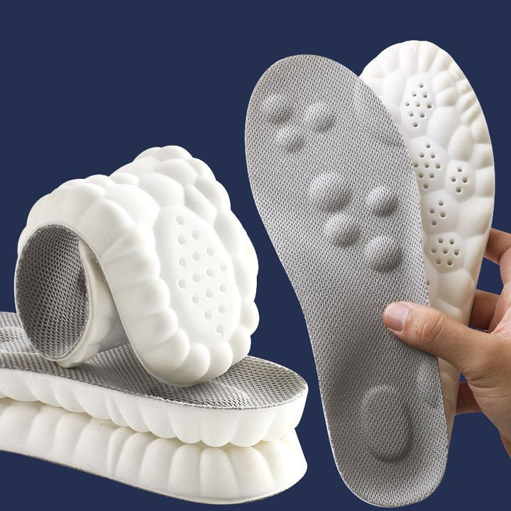 Unisex arch support insoles with hidden height lift for comfortable foot cushioning & pain relief.