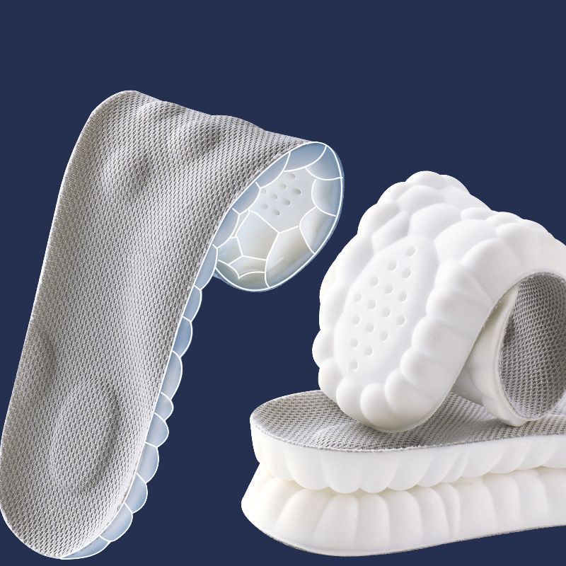 Comfort arch support shoe inserts for men & women, offering cushioning, foot support, & height increase.