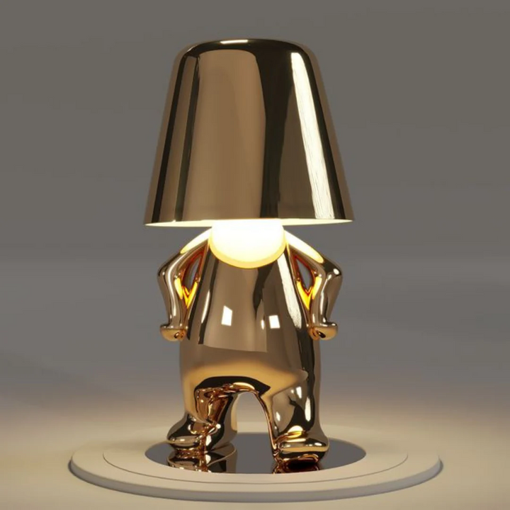 Rechargeable LumoPals table lamp. Dimmable artistic light, portable design for playful home decor.