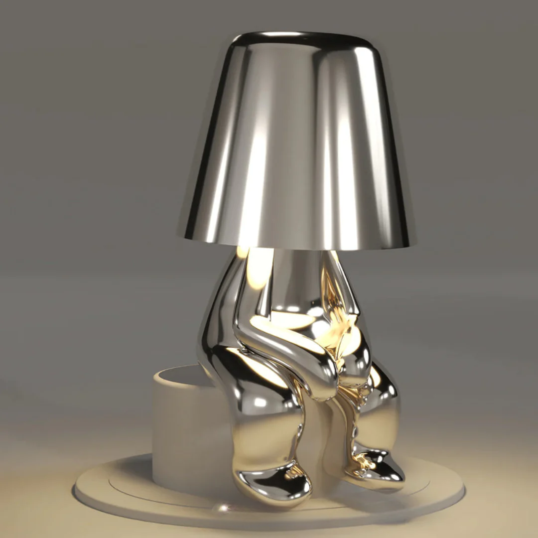 Modern playful artistic table lamp. Dimmable LumoPals light, portable & touch controlled for versatile use.