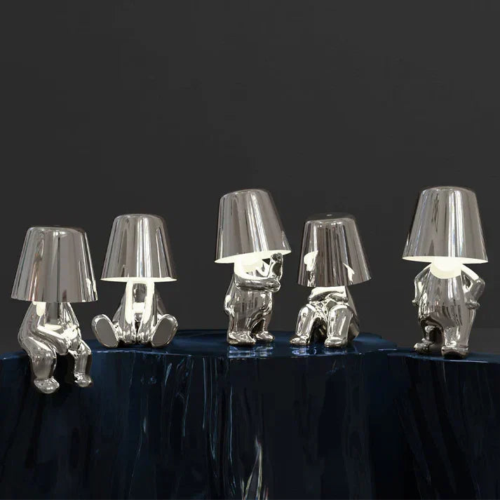 Modern artistic dimmable table lamp. LumoPals touch control light, great for desk, bedside or living room.