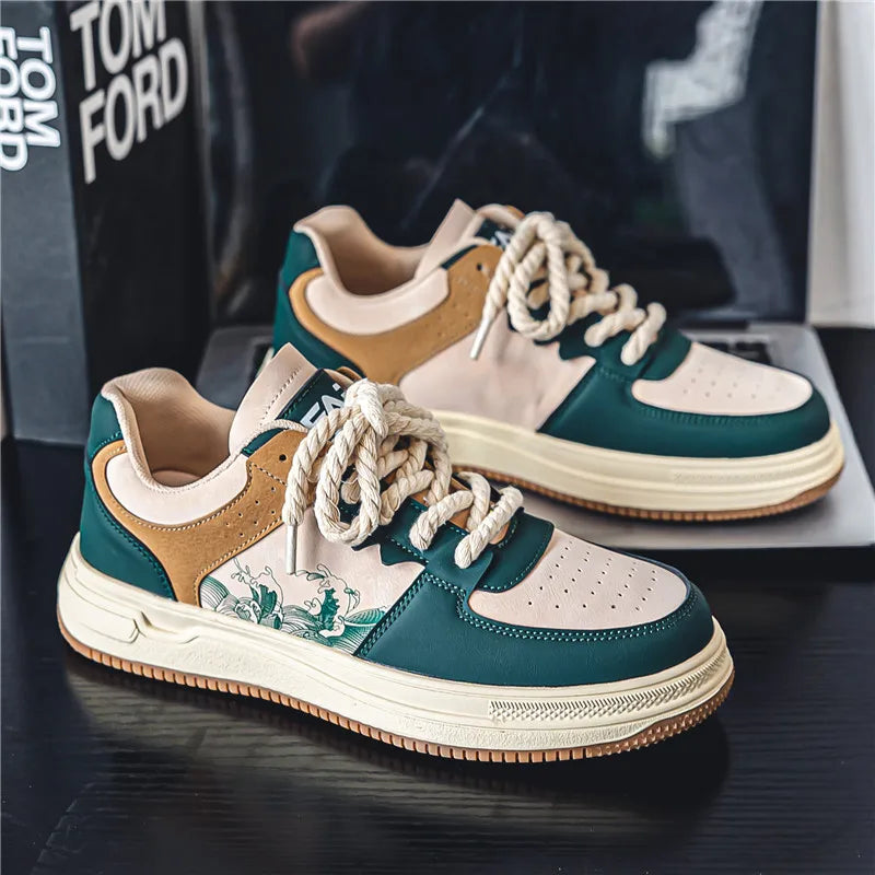 Stylish unisex sneakers with unique artistic patterns, perfect for casual fashion & comfort.