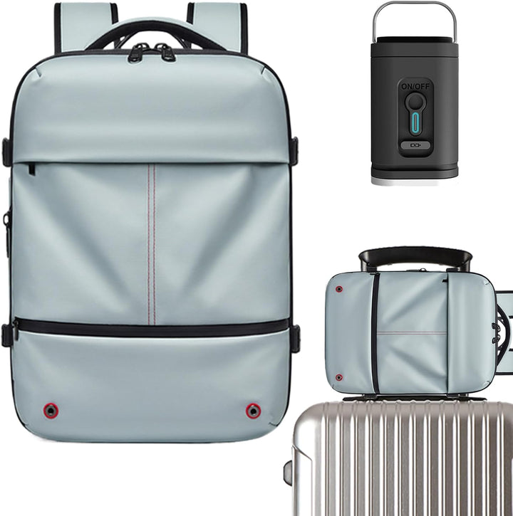 Top-down view of Arvid waterproof travel bag, showing spacious main compartment & quick access
