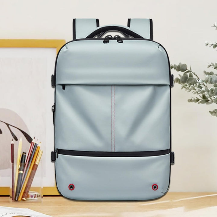 Detailed shot of Arvid backpack's padded shoulder straps & back panel for comfortable carrying