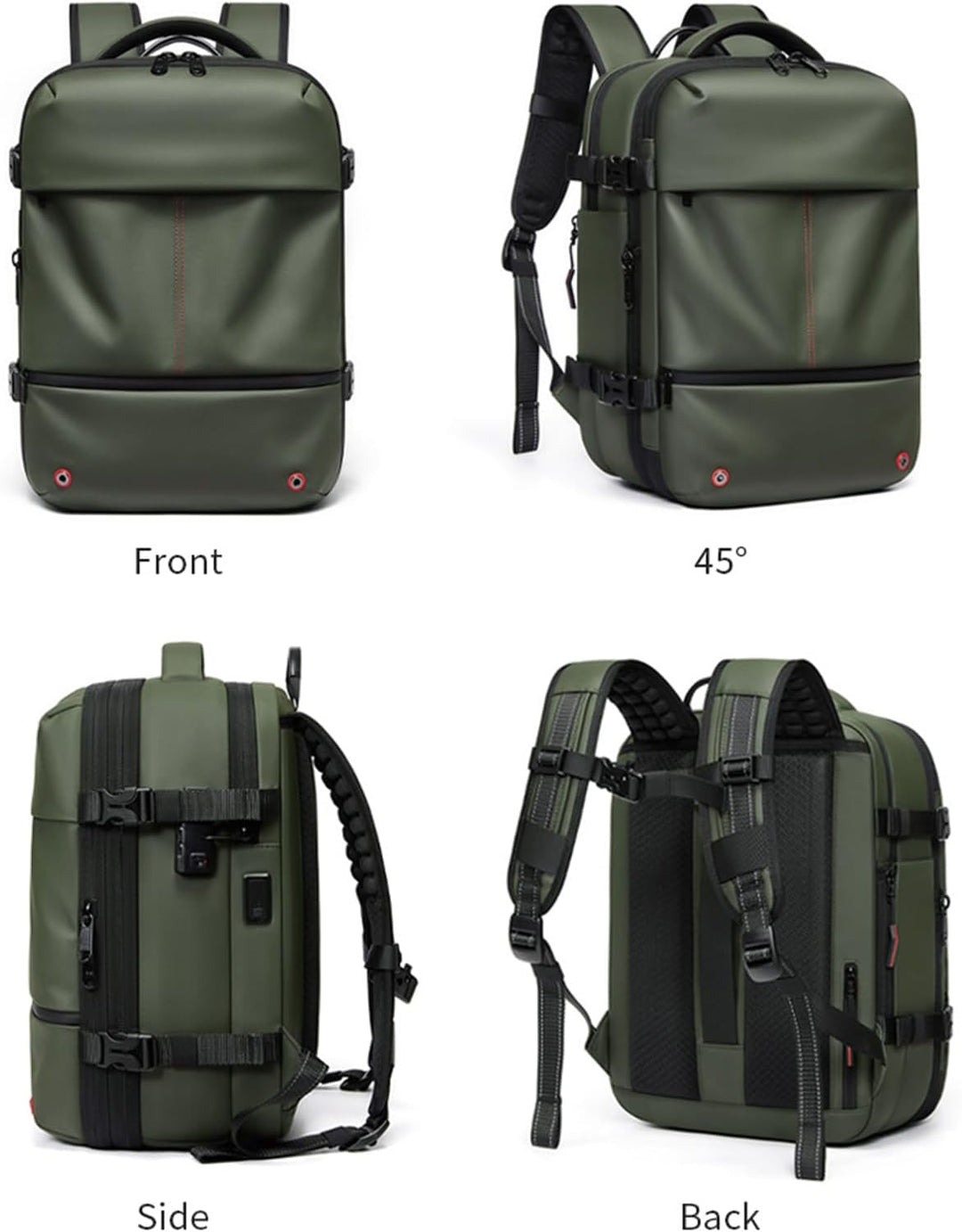 Waterproof Arvid travel backpack resisting rain, showcasing its weather-resistant capabilities