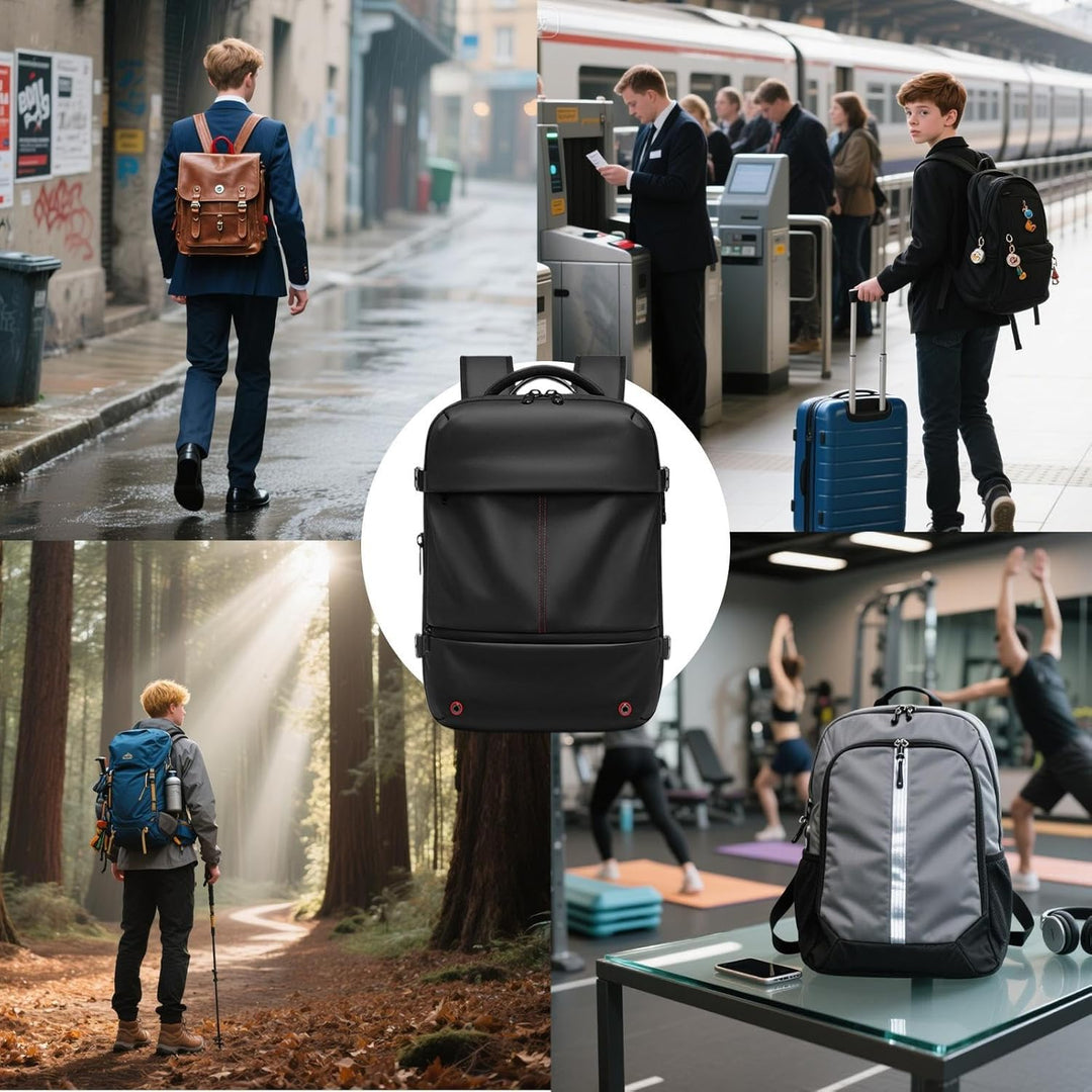 Arvid travel backpack's unique vacuum compression system, maximizing luggage space