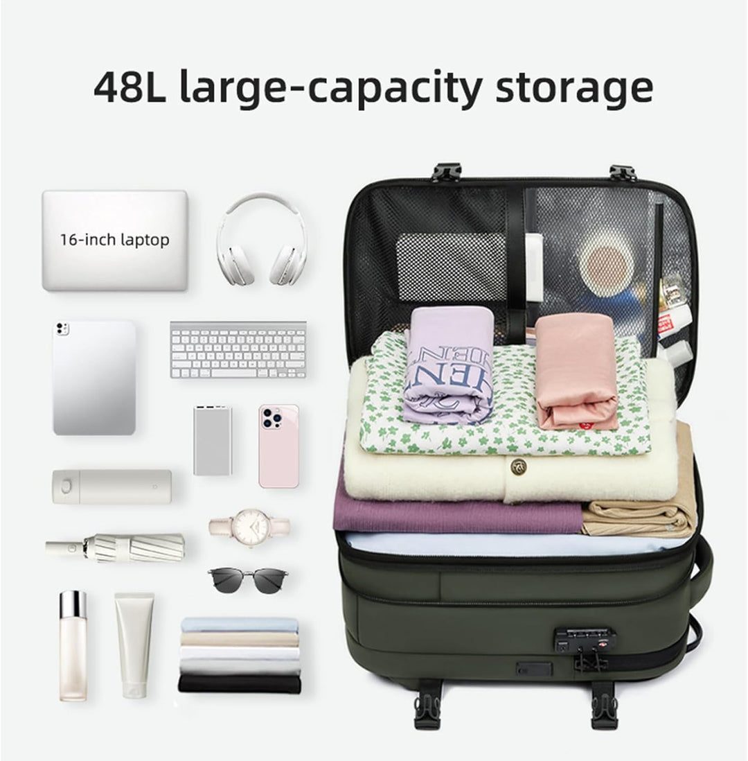 Unisex Arvid expandable travel backpack, perfectly sized for airplane carry-on regulations