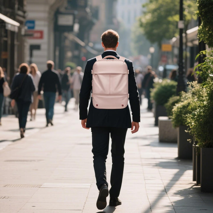 Interior view of Arvid expandable backpack, showcasing organizational pockets & vacuum space