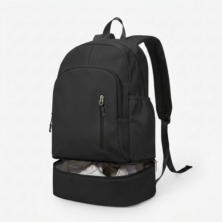 Versatile travel backpack & daily commute bag. Unisex design with smart organization and shoe pocket for convenience.