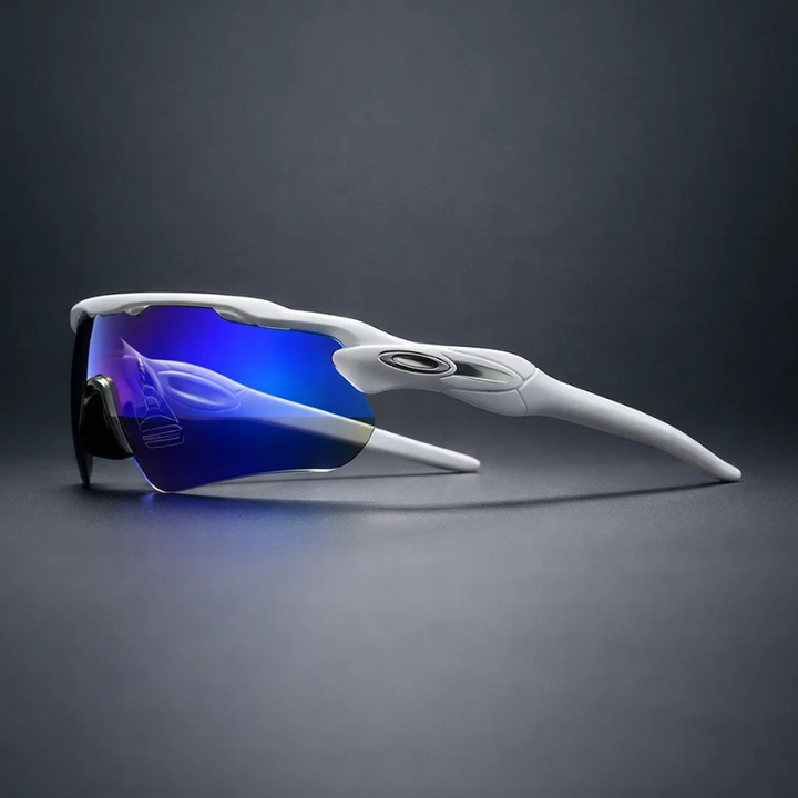 Unisex polarized athletic sunglasses. Lightweight sports eyewear offering UV protection for outdoor activities like hiking.