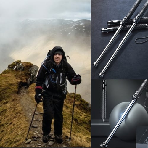 Unisex automatic folding walking stick for superior support & stability, lightweight & portable mobility aid.