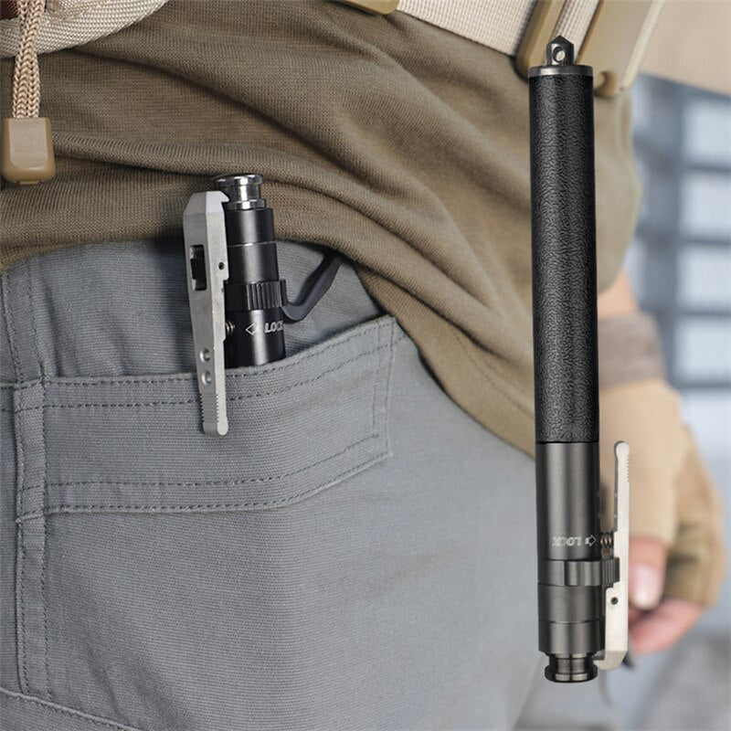 Lightweight automatic folding walking stick with adjustable support for comfortable and stable walking.
