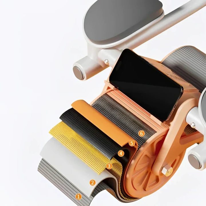 Compact automatic ab roller, ideal home gym equipment for core, abs & full body workout.