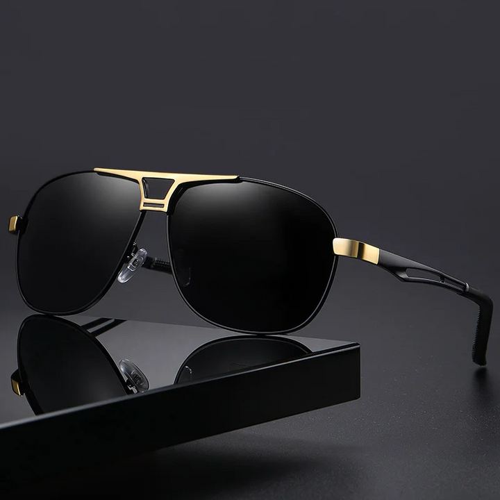Gold Aviator Spectra sunglasses. Unisex eyewear for UV protection & anti-glare vision. Lightweight alloy frame.