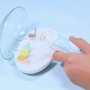 Electric baby nail file with soft pads for gentle trimming. Essential for newborn & toddler personal grooming.