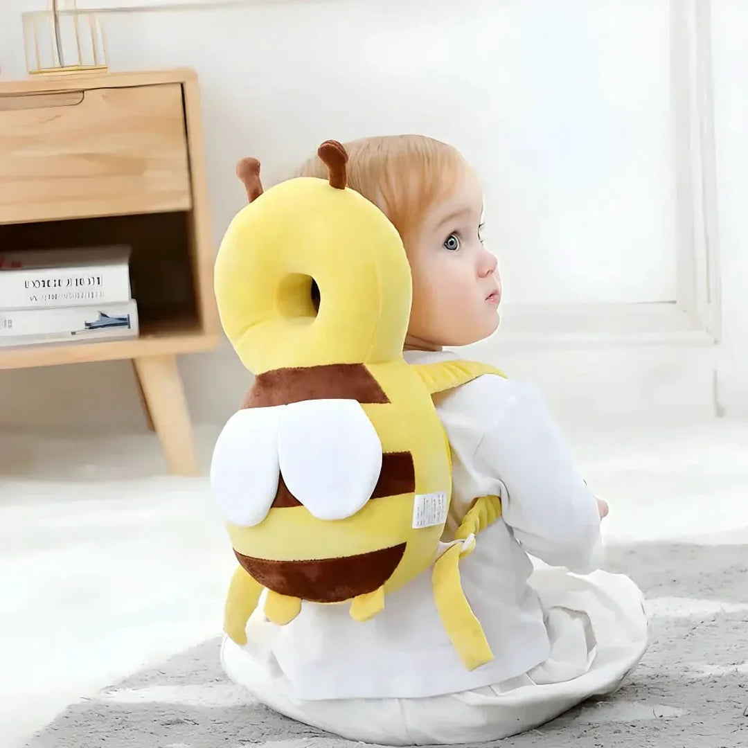 Unisex baby head protector, adjustable soft helmet for crawling & walking safety.