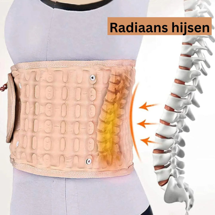 Adjustable back support belt for posture correction, designed for comfortable spinal alignment and pain relief.