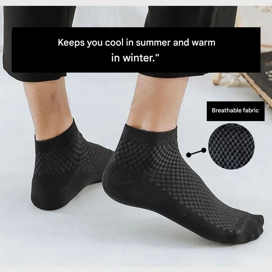 All-season unisex short socks, bamboo bliss for ultimate foot comfort & freshness.