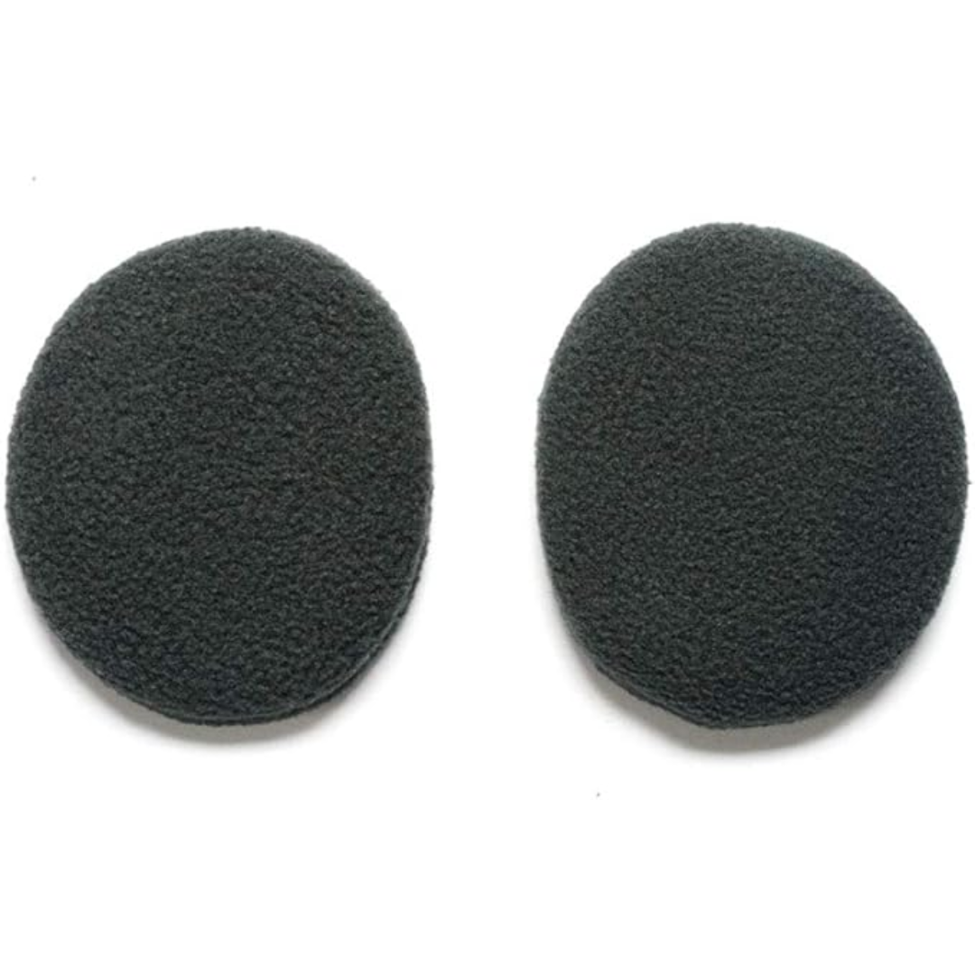 Close-up of a black bandless fleece ear warmer, highlighting soft thermal material.