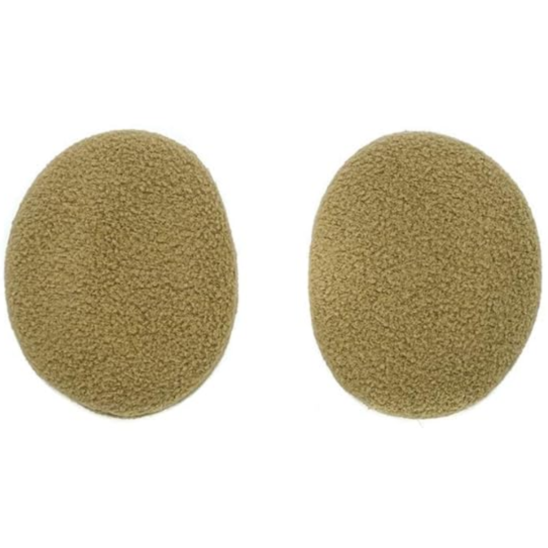 Black fleece ear warmers, bandless design, ideal thermal accessory for winter sports.
