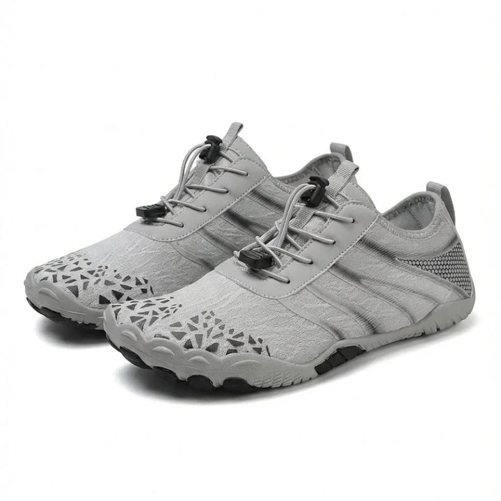 Durable unisex barefoot walking shoes, non-slip and flexible for active daily use.
