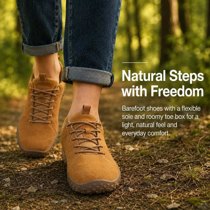 Zero drop barefoot trainers, wide toe box for natural foot splay, ideal for trail walking.