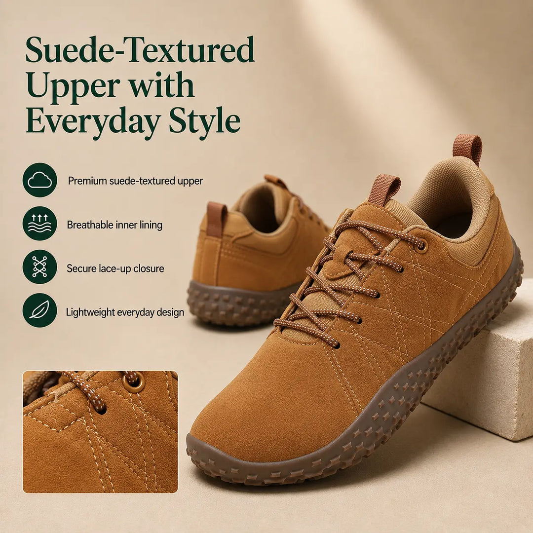 Comfortable unisex barefoot trainers, wide toe box, ideal for natural movement on various terrains.