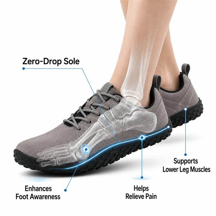 Durable unisex barefoot trainers, wide toe box, flexible sole for outdoor adventures.