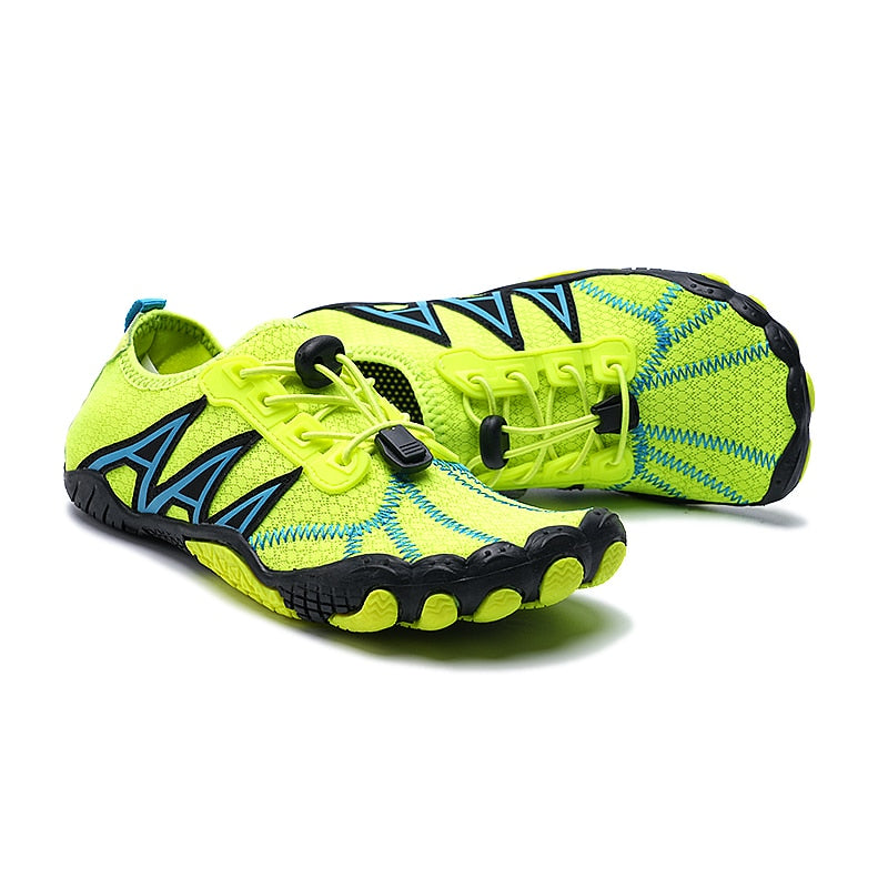 Barefoot feel water shoes for aqua fitness, paddle sports & general beach wear.