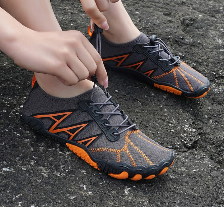 Lightweight aqua footwear, unisex design, perfect for camping, hiking near water & travel.