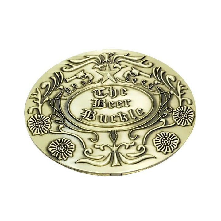 Novelty unisex beer holder belt buckle, ideal for parties, tailgates, & hands-free convenience.