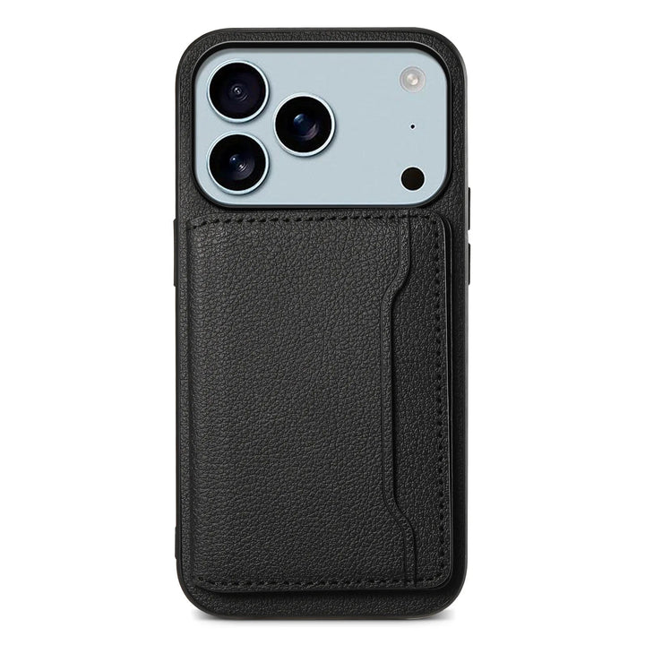 Kickstand bifold wallet phone case, perfect for hands-free media viewing, card storage, and smartphone protection.