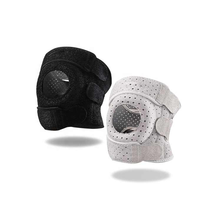 Black biomechanical knee brace offering strong knee support, pain relief & joint alignment for active users.