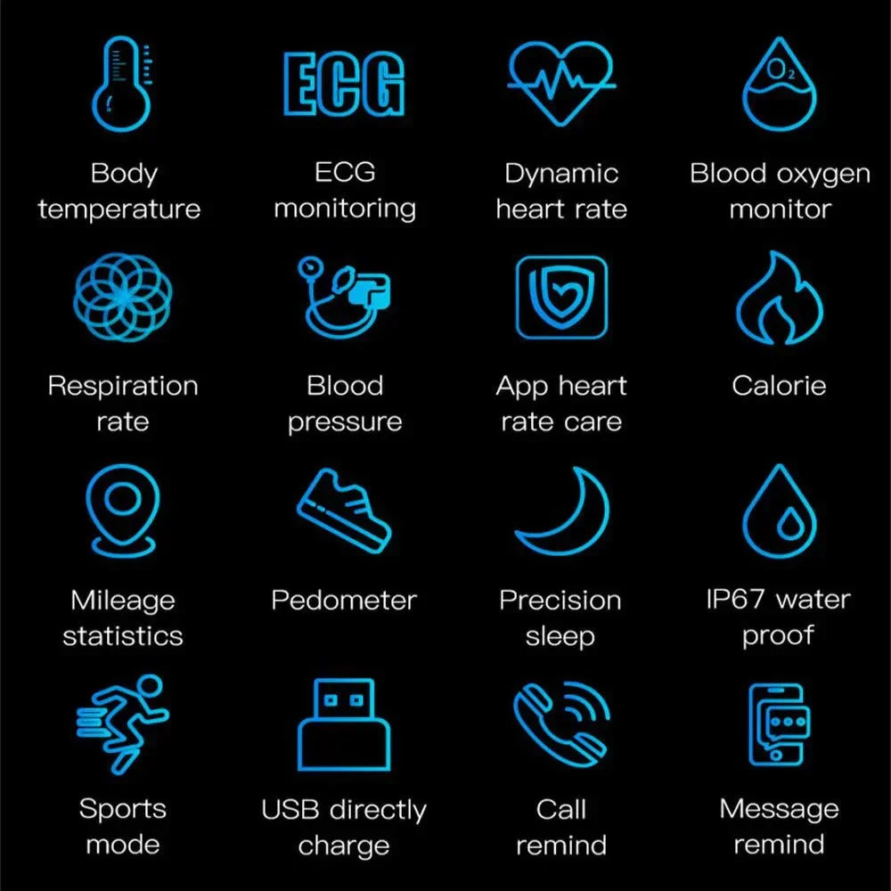 BIOWATCH: Your complete health tracker. ECG, BP, sleep monitoring. Unisex smart digital watch.