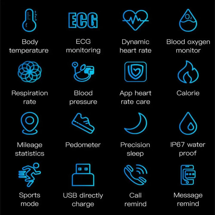 BIOWATCH: Your complete health tracker. ECG, BP, sleep monitoring. Unisex smart digital watch.