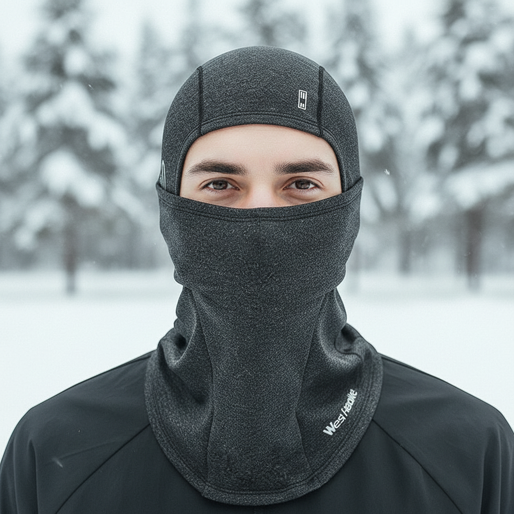 Warm unisex fleece beanie in gray, ideal for skiing, cycling, and outdoor winter activities.