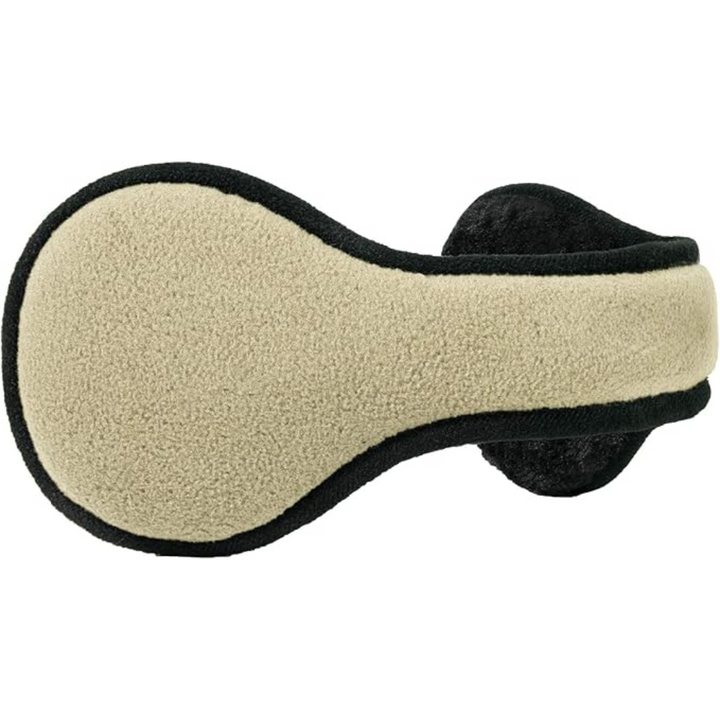 Black foldable ear warmers, fleece material, ideal for men's winter accessories