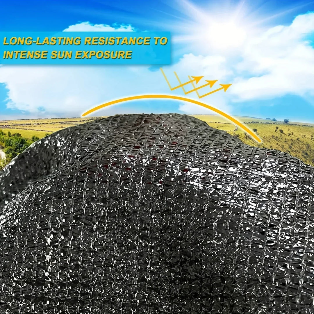 Outdoor black shade cloth providing excellent UV protection for any garden or patio area